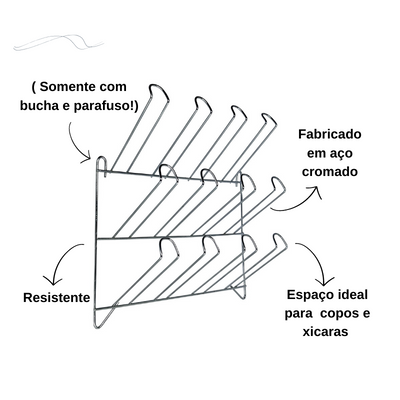 Suporte para Copos De Parede Para 12_Unidades