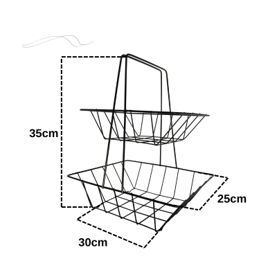 Fruteira de Mesa Dupla Preta