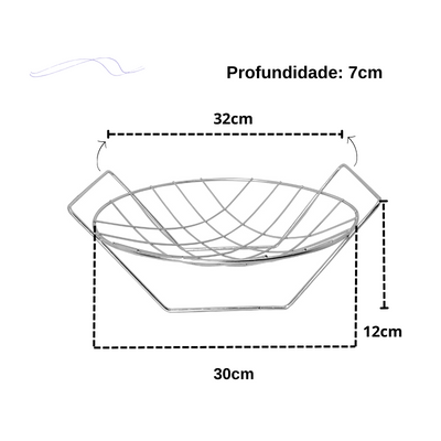 Fruteira de Mesa Redonda Luxo Cromada